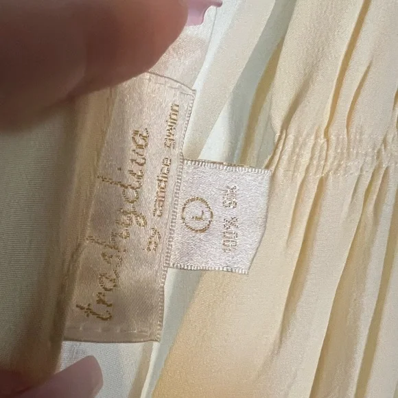 Trashy Diva Bridal 1940s Ivory Cream 100% Silk Wedding or Reception Dress Size L